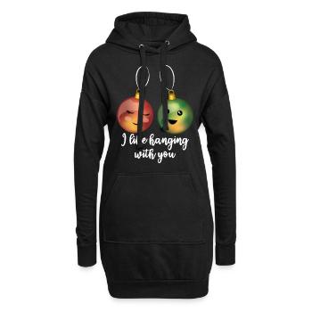 Ich hänge gerne mit dir lustige Weihnachtsdekoration ab - Hoodie-Kleid - Schwarz - Vorne