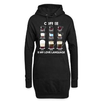 Coffee is My Love Language - Hoodie Dress - black - Front