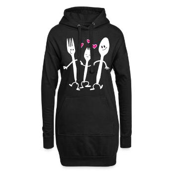 Spork Love Shirt Funny Family Reunion - Hoodie Dress - black - Front