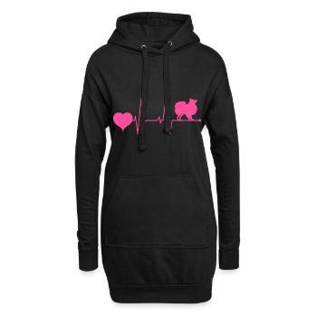 Japon Japonais Japonais Spitz Dog Mama Pink - Sweat-shirt à capuche long Femme - noir - Devant