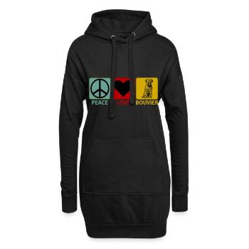 Bouvier des Flandres Flandrische Treibhund Peace - Hoodie-Kleid - Schwarz - Vorne