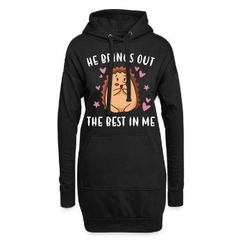 Hedgie Il fait ressortir le meilleur en moi hérisson - Sweat-shirt à capuche long Femme - noir - Devant
