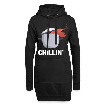 Hummer Chillin Hummer Languste Meeresfrüchte - Hoodie-Kleid - Schwarz - Vorne