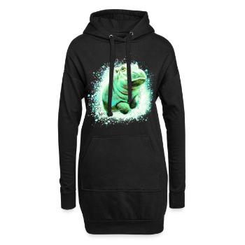 Nilpferd, Graffiti, Malerei, Baby - Hoodie-Kleid - Schwarz - Vorne