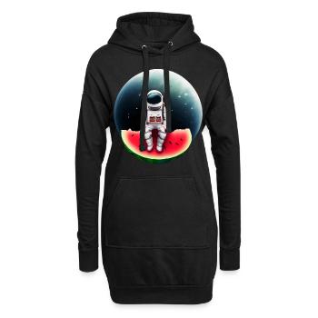 Astronaute sur pastèque - Sweat-shirt à capuche long Femme - noir - Devant