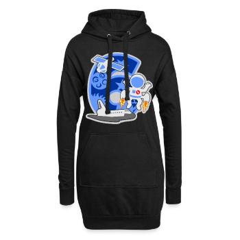 Astronaut 6. Geburtstagsparty Nummer 6 - 6 Jahre - Hoodie-Kleid - Schwarz - Vorne