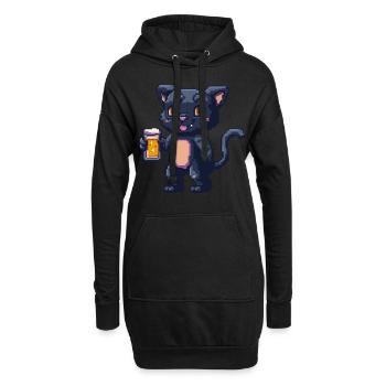 Bière Panther Pixel - Sweat-shirt à capuche long Femme - noir - Devant