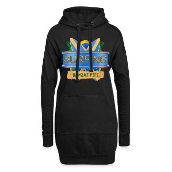 Hawaï, Surf, Banzai Pipeline - Sweat-shirt à capuche long Femme - noir - Devant