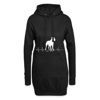Cadeau de battement de coeur Cane Corso - Sweat-shirt à capuche long Femme - noir - Devant