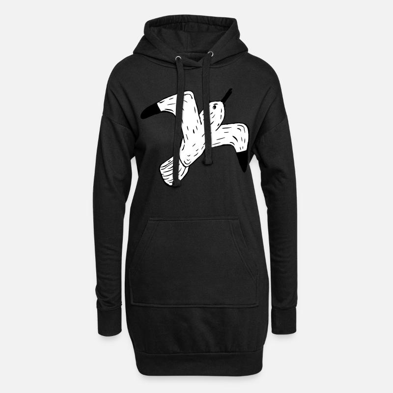 Möwe - Hoodie-Kleid - Schwarz
