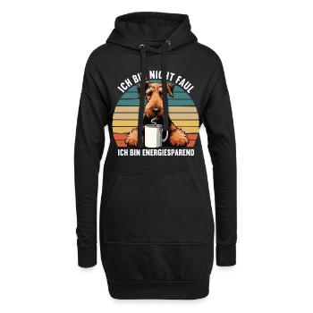 Ich Bin Nicht Faul Airedale Terrier Airedales - Hoodie-Kleid - Schwarz - Vorne