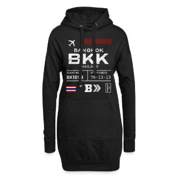 Etikett des Flughafens Bangkok - Hoodie-Kleid - Schwarz - Vorne