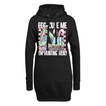 Egg cuse me Happy Easter - Hoodie-Kleid - Schwarz - Vorne