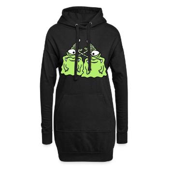2 amis équipe couple anniversaire seul solitaire deuil - Sweat-shirt à capuche long Femme - noir - Devant