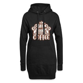 Meine Blutgruppe ist Kaffee Aufkleber - Hoodie-Kleid - Schwarz - Vorne