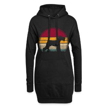 Drahthaar Foxterrier Vintage Retro - Hoodie-Kleid - Schwarz - Vorne