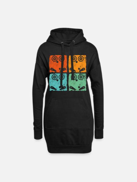 Vintage Pinball Player Pinball Machine - Hoodie-Kleid - Schwarz