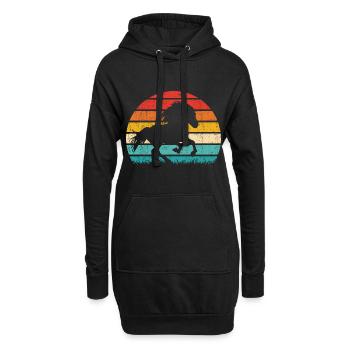 Islandpferd Tölt Isländer Islandpony Retro Vintage - Hoodie-Kleid - Schwarz - Vorne