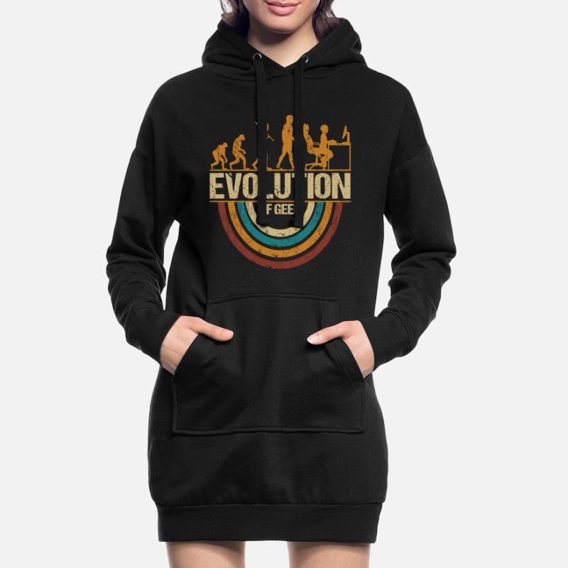 Computer Nerd Programmer Evolution funny Hoodie Dress