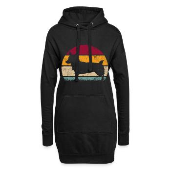 Suédois Vallhund Västgötaspets Retro Vintage - Sweat-shirt à capuche long Femme - noir - Devant
