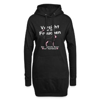 Deutscher German Boxer Hunde Mama Frauchen Spruch - Hoodie-Kleid - Schwarz - Vorne
