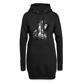 Anime No25 - Hoodie-Kleid - Schwarz - Vorne