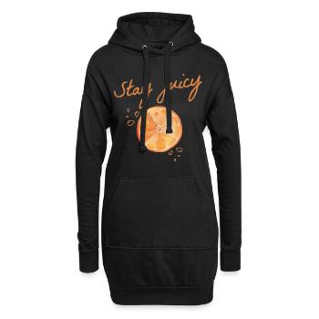 Stay juicy halbe Orange Saft fruchtig Sommer Farbe - Hoodie-Kleid - Schwarz - Vorne