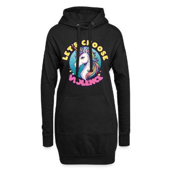 Lets choose Violence - Hoodie-Kleid - Schwarz - Vorne