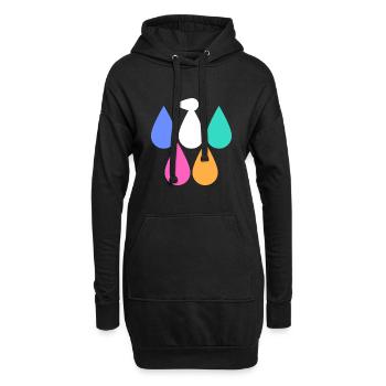 Oiseaux colorés Design Gifts - Sweat-shirt à capuche long Femme - noir - Devant