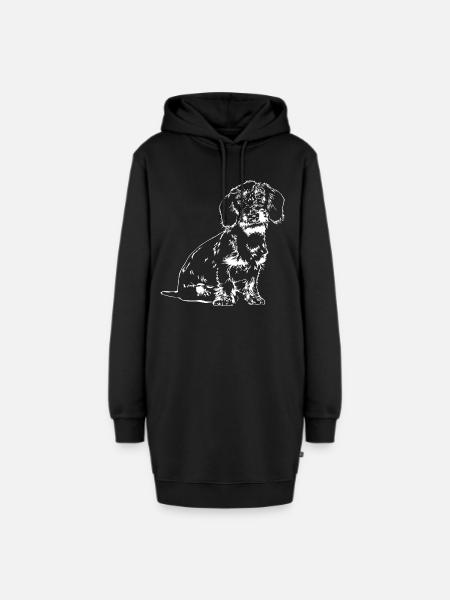 RAUHAARDACKEL Rauhaarteckel Jagdhund Wilsigns - Hoodie-Kleid - Schwarz