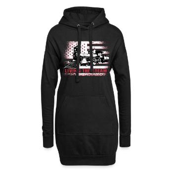 Conducteur de train, locomotive américaine, drapeau des États-Unis - Sweat-shirt à capuche long Femme - noir - Devant