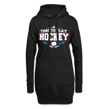 Il est temps de jouer au hockey - Sweat-shirt à capuche long Femme - noir - Devant