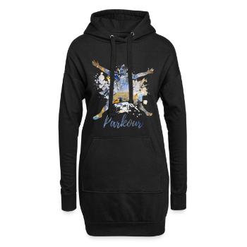 Parkour Freerunning Freerun Parkour - Hoodie-Kleid - Schwarz - Vorne