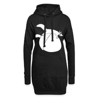 L'écureuil contre le gland (blanc) - Sweat-shirt à capuche long Femme - noir - Devant