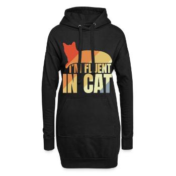 I'm Fluent In Cat - Hoodie-Kleid - Schwarz - Vorne