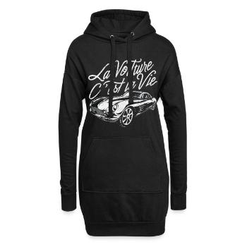 La voiture c'est la vie humour anniversaire - Sweat-shirt à capuche long Femme - noir - Devant