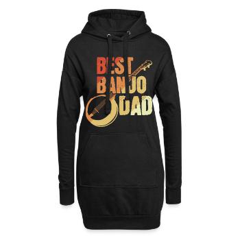 Banjospieler Vater - Hoodie-Kleid - Schwarz - Vorne