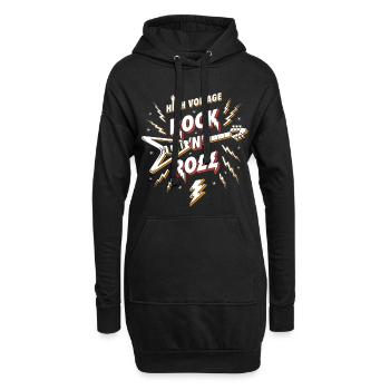Hochspannungs-Rock'n'Roll-Gitarre - Hoodie-Kleid - Schwarz - Vorne