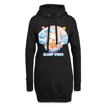 Slurp Kawaii Cat Ramen Noodles Anime Cat - Hoodie Dress - black - Front