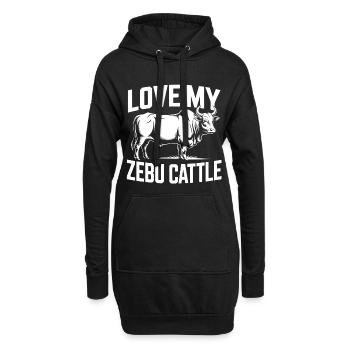 Liebe mein Zebu Vieh - Hoodie-Kleid - Schwarz - Vorne