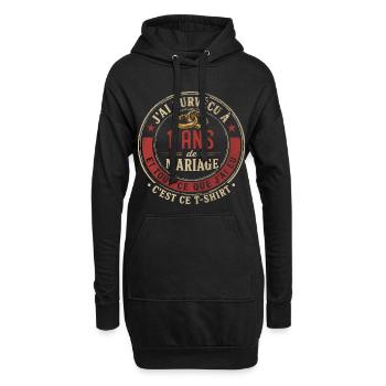 Humour Anniversaire : J'ai Survécu à 1 An - Sweat-shirt à capuche long Femme - noir - Devant