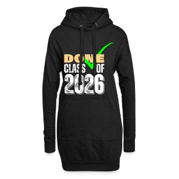 Coche de fin d’études de la promotion 2026 terminée - Sweat-shirt à capuche long Femme - noir - Devant