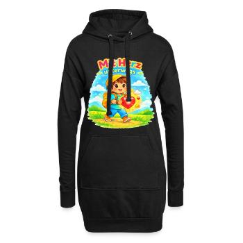 Mit Herz unterwegs - macht die Welt besser - Hoodie-Kleid - Schwarz - Vorne