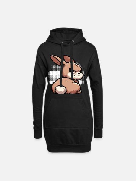 Kaninchen Hase Hasen langohr Klopfer Rammler - Hoodie-Kleid - Schwarz