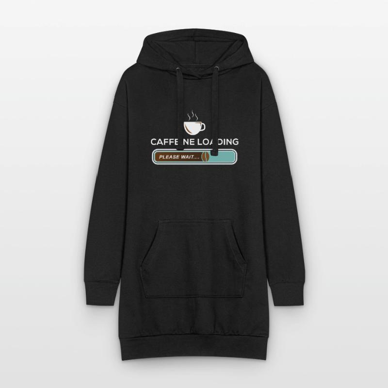 Caffeine Loading Pleas Wait Coffee Bean Caffeine Hoodie Dress