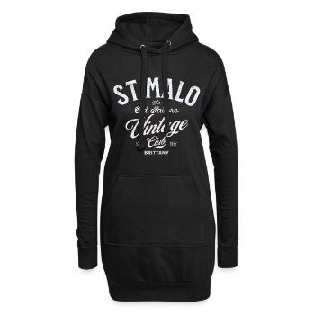St Malo old sailors vintage club - Sweat-shirt à capuche long Femme - noir - Devant
