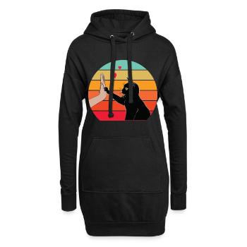 Katze High Five - Hoodie-Kleid - Schwarz - Vorne