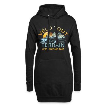 Vélo tout terrain à travers les bois - Sweat-shirt à capuche long Femme - noir - Devant