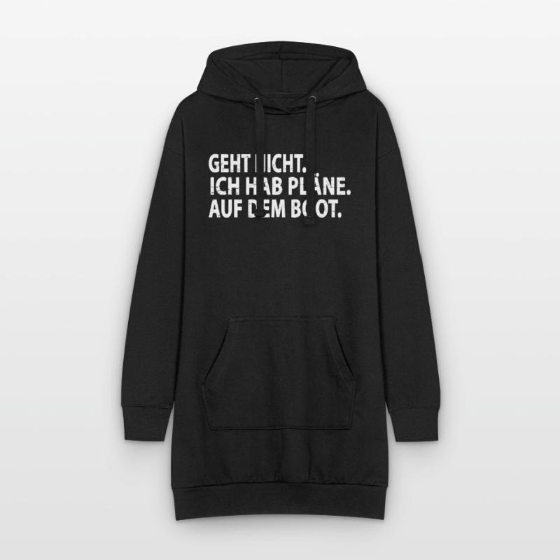 Pläne auf dem Boot - Bootfahrer Hoodie-Kleid