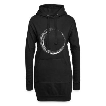 Circle Design Variant Nouveau Weß - Sweat-shirt à capuche long Femme - noir - Devant